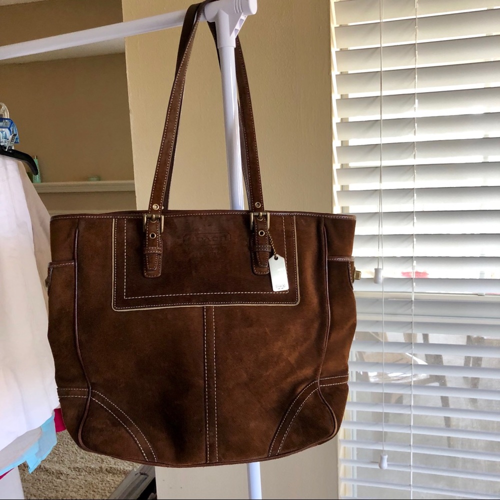 Coach -Brown Suede Tote